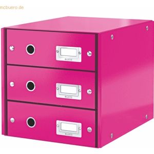 Leitz Schubladenbox 3 Fächer Karton pink