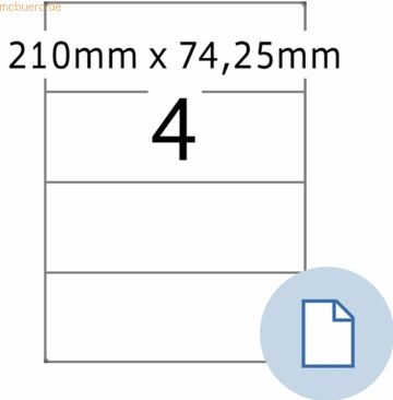 HERMA Etiketten A4 Papier weiß 210x74,25mm 500 Blatt/2000 Etiketten