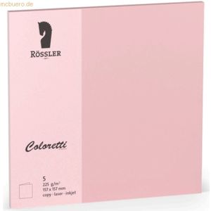 10 x Rössler Doppelkarte Coloretti 15,7x15,7cm VE=5 Stück rosa