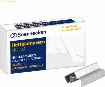 Soennecken Heftklammern 3495 Nr.10 verzinkt 1000 Stück
