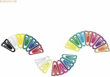 Laurel Büroklammern Plastiklips 35mm VE=100 Stück sortiert