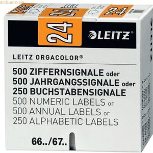Leitz Jahrgangssignal Orgacolor 2024 67541045 orange 500 Stück