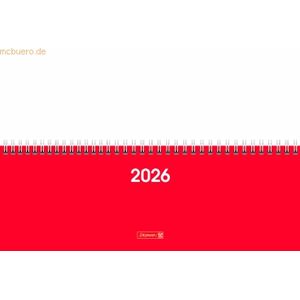 Brunnen Querkalender 772 29,7x10,5cm Karton-Umschlag rot 2026