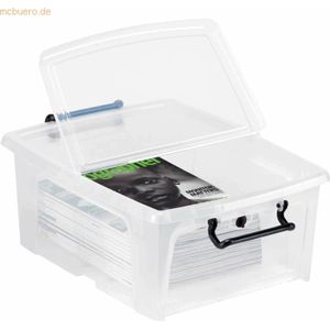 5 x CEP Kunststoffbox mit Deckel und Fronttür 20l transparent