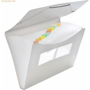 10 x Foldersys Fächer Gummizugmappe A4 PP 12 Fächer Gummizug transluze