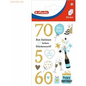 10 x Herlitz Deko-Sticker Motiv 22 selbstklebend Jubiläum VE=3 Blatt