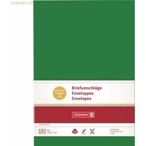 5 x Brunnen Briefumschläge B5 Nassklebung 80g/qm dunkelgrün VE=10 Stüc