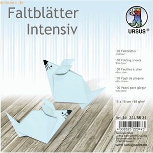 Ludwig Bähr Faltblätter Intensiv Uni 15x15cm VE=100 Blatt hellblau
