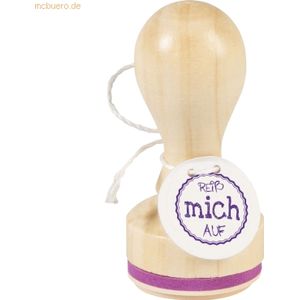 3 x Heyda Motivstempel rund 'Reiss mich auf' 3,2cm