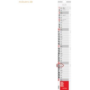 Brunnen Streifenkalender Modell 702 13x83cm 1 Monat/Seite 2026