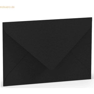 50 x Paperado Briefumschlag B6 Nassklebung Seidenfutter Schwarz