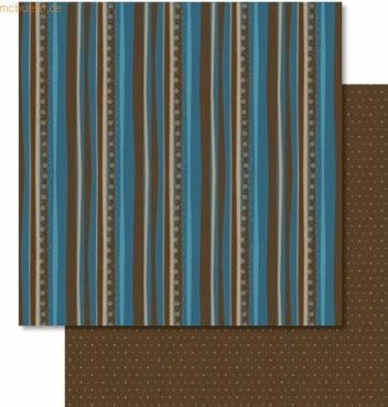 Ludwig Bähr Scrapbook Paper Winterzauber petrol/braun 12x12 Zoll VE=5