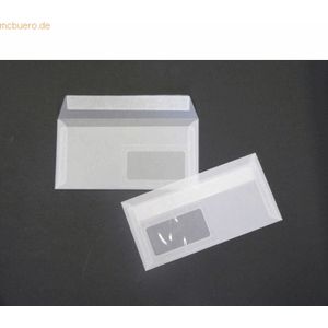 Blanke Briefumschläge Offset transparent DINlang 90g/qm HK Fenster VE=