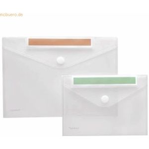 10 x Foldersys Dokumentenmappe A5 quer PP mit Index Klettverschluss tr