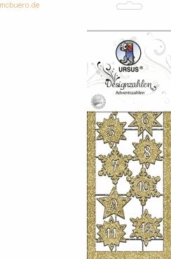 Ludwig Bähr Designzahlen 'Adventszahlen' gold VE=2 Blatt