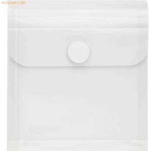 10 x Foldersys CD-Hülle 135x135mm PP Klettverschluss und Falte farblos
