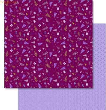 Ludwig Bähr Scrapbook Paper Winterzauber flieder/brombeer 12x12 Zoll V