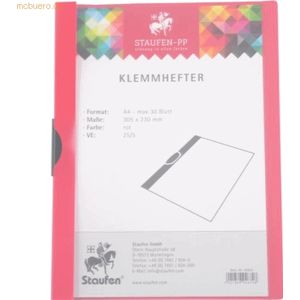 5 x Staufen Klemmhefter PP A4 rot