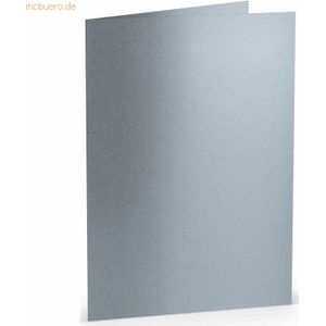 50 x Paperado Doppelkarte A5 hoch Silber