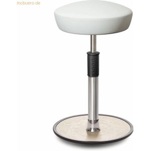 Ongo Sitz- Stehhocker Free Tall Hutsitz Boxmark Leder Weiß chrom /crem