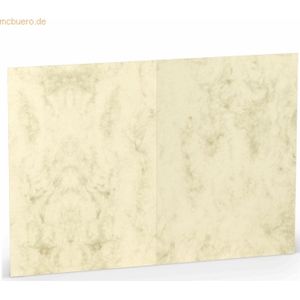10 x Paperado Doppelkarte A6 hoch VE=5 Stück Chamois Marmora