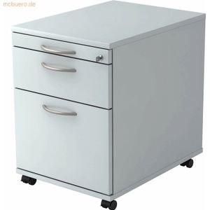 mcbuero.de Rollcontainer 58cm 1 Schub 1 Hängeregistratur Schloss Bogen