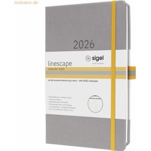Sigel Wochenkalender Linescape ca. A5 DE Hardcover hellgrau 2026