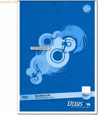 Ursus Briefblock A5 70g 50 Blatt liniert