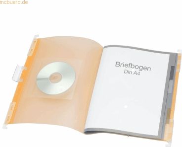 Foldersys Hänge-Ordnungsmappe A4 PP 6 Fächer orange transluzent