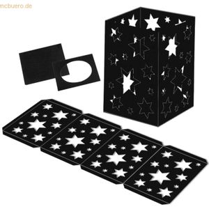Ludwig Bähr Laternenpackung 300g/qm 14x20cm Sterne schwarz VE=25 Stück