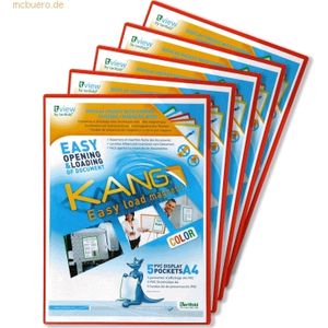 Tarifold Sichttafel Kang easy load Color A4 magnetisch rot 5 Stück