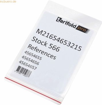 Tarifold Kennzeichnungshülle Dry-Zip A5 hoch VE=10 Stück transparent