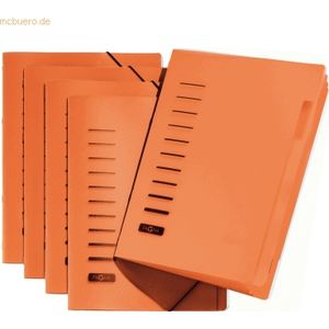 5 x Pagna Ordnungsmappe 6 Fächer PP orange
