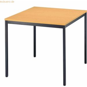 mcbuero.de Besprechungstisch 800x800mm buche/schwarz