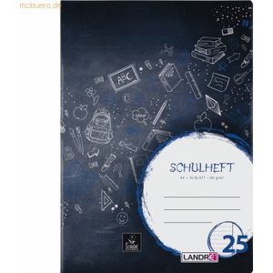 10 x Landre Schulheft A4 16 Blatt 80 g/qm Lineatur 25 (liniert mit Ran