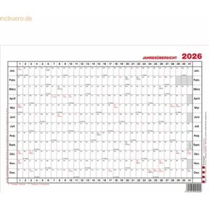 Güss Jahresübersicht 12 Monate Kalendarium 2026