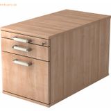 mcbuero.de Rollcontainer 80cm 1 Schub 1 Hängeregistratur Schloss Chrom