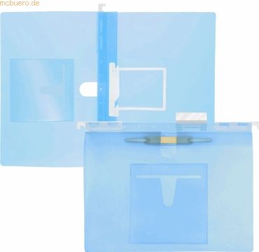 Foldersys Multi-Hängehefter A4 PP U-Clip/Heftzunge blau transluzent