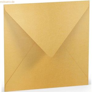 25 x Paperado Briefumschlag 16,4x16,4cm Nassklebung Gold