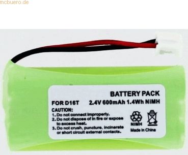 k.A. Akku für Radioshack 43206 NiMH 2,4 Volt 600 mAh grün
