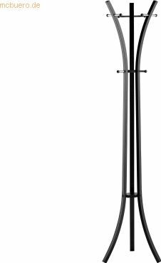 ALCO Standgarderobe Metall lackiert 178x55cm schwarz matt