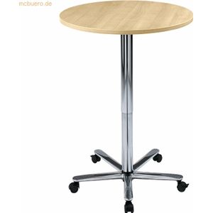 mcbuero.de Säulentisch 80cm Ahorn/chrom