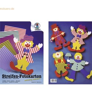 10 x Ludwig Bähr Fotokarton Streifen 300g/qm 23x33cm VE=10 Bogen 10 Fa