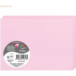 10 x Clairefontaine Doppelkarte Pollen C6 210g VE=25 Stück bonbonrosa