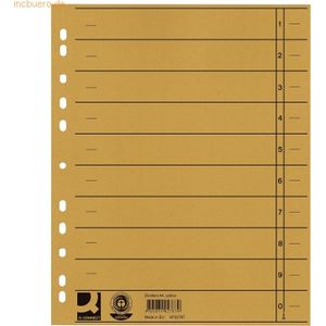 Connect Trennblätter A4 230g/qm durchgefärbt gelb VE=100 Stück