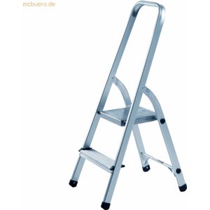 Alco Haushaltsleiter aus Aluminium 2-stufig Höhe 104cm silber