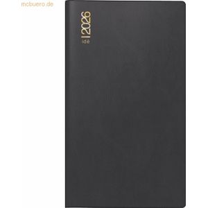 Rido Taschenkalender TM17 8,7x15,3cm 1 Woche/2 Seiten Kunststoff schwa