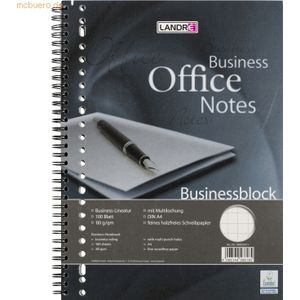 5 x Landre Collegeblock Business A4+ 100 Blatt 80 g/qm kariert 10 mm