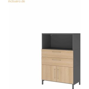 mcbuero.de Kombischrank FlexWall 3OH Sockel graphit/eiche