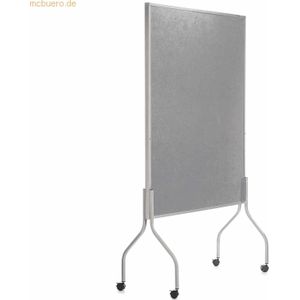 Rocada Stellwandtafel beidseitig Textil 116x195x68cm grau